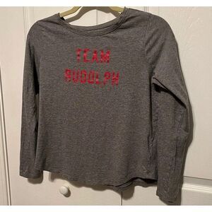 CRAZY 8 TEAM RUDOLPH Girls‎ size 14-16 (XL) Christmas Shirt